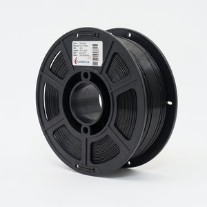 Standard PLA Silk Black 1.75mm filament on a plastic spool